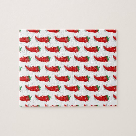 Red Pepper Diva Cartoon Pattern Legpuzzel (Horizontaal)