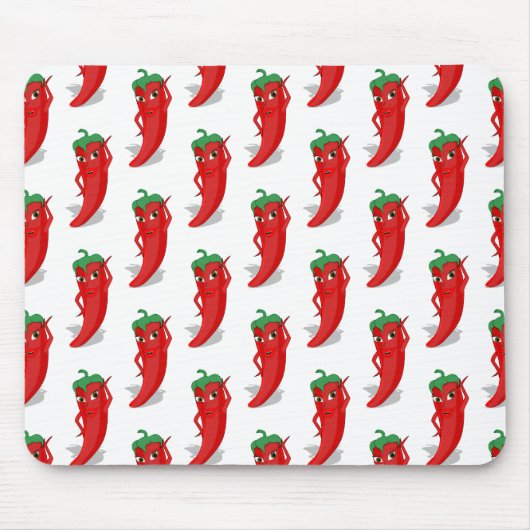 Red Pepper Diva Cartoon Pattern Muismat (Voorkant)