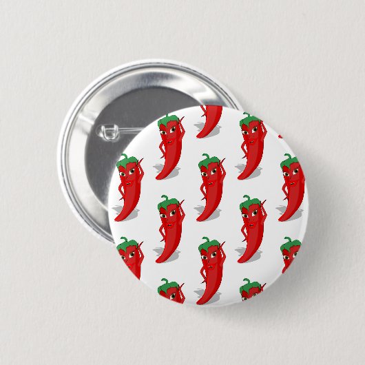 Red Pepper Diva Cartoon Pattern Ronde Button 5,7 Cm (Voorkant /achterkant)