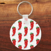 Red Pepper Diva Cartoon Pattern Sleutelhanger (Voorkant)