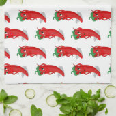 Red Pepper Diva Cartoon Pattern Theedoek (Gevouwen)