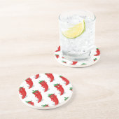 Red Pepper Diva Cartoon Pattern Zandsteen Onderzetter (Zijkant)