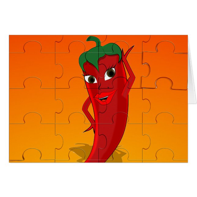 Red Pepper Diva Jigzaag Puzzle (Voorkant Horizontaal)