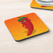 Red Pepper Diva Jigzaag Puzzle Bier Onderzetter (Linkerzijde)