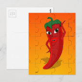 Red Pepper Diva Jigzaag Puzzle Briefkaart (Voorkant / Achterkant)