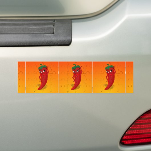 Red Pepper Diva Jigzaag Puzzle Bumpersticker (Op auto)