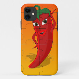 Red Pepper Diva Jigzaag Puzzle iPhone 11 Hoesje