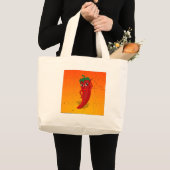 Red Pepper Diva Jigzaag Puzzle Grote Tote Bag (Voorkant (product))