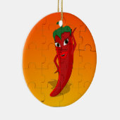 Red Pepper Diva Jigzaag Puzzle Keramisch Ornament (Rechts)