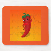 Red Pepper Diva Jigzaag Puzzle Muismat (Voorkant)