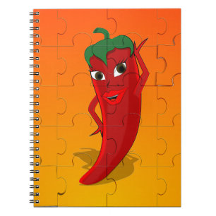 Red Pepper Diva Jigzaag Puzzle Notitieboek