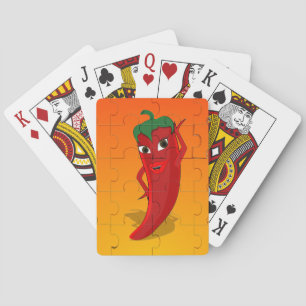 Red Pepper Diva Jigzaag Puzzle Pokerkaarten
