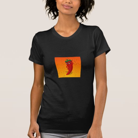 Red Pepper Diva Jigzaag Puzzle T-shirt (Voorkant)