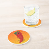 Red Pepper Diva Jigzaag Puzzle Zandsteen Onderzetter (Zijkant)