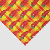 Red Pepper Diva Oranje Yellow Plaid Pattern Tissuepapier (Detail)