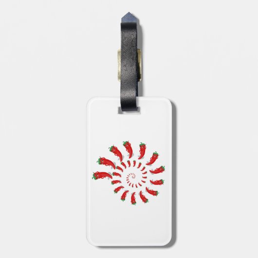 Red Pepper Diva Spiral Bagagelabel (Achterkant verticaal)