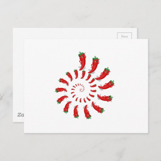 Red Pepper Diva Spiral Briefkaart (Voorkant / Achterkant)