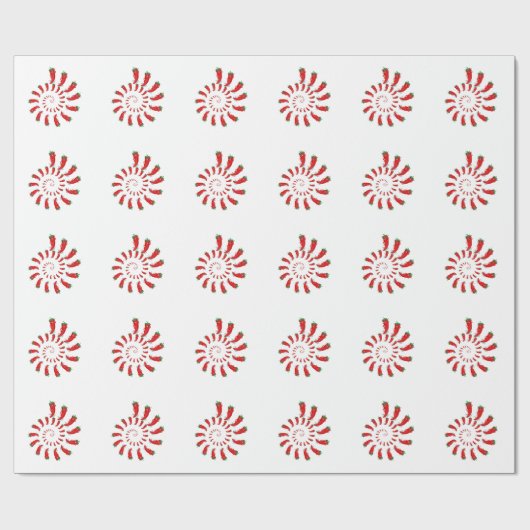 Red Pepper Diva Spiral Cadeaupapier (Vlak)
