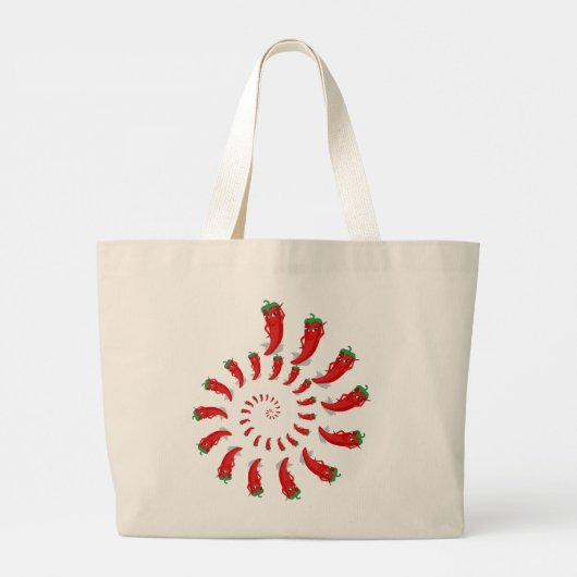 Red Pepper Diva Spiral Grote Canvas tas (Achterkant)
