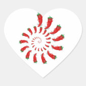 Red Pepper Diva Spiral Hart Sticker (Voorkant)