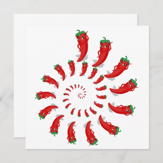 Red Pepper Diva Spiral Invitation (Voorkant / Achterkant)