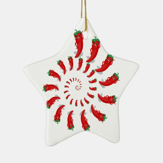 Red Pepper Diva Spiral Keramisch Ornament (Rechts)