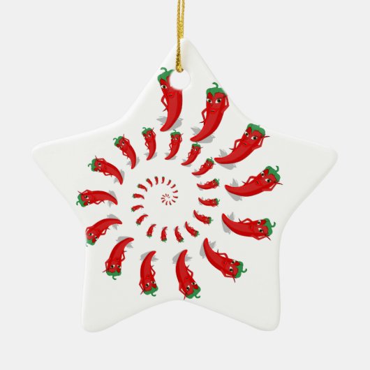 Red Pepper Diva Spiral Keramisch Ornament (Voorkant)