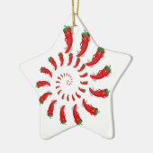 Red Pepper Diva Spiral Keramisch Ornament (Links)