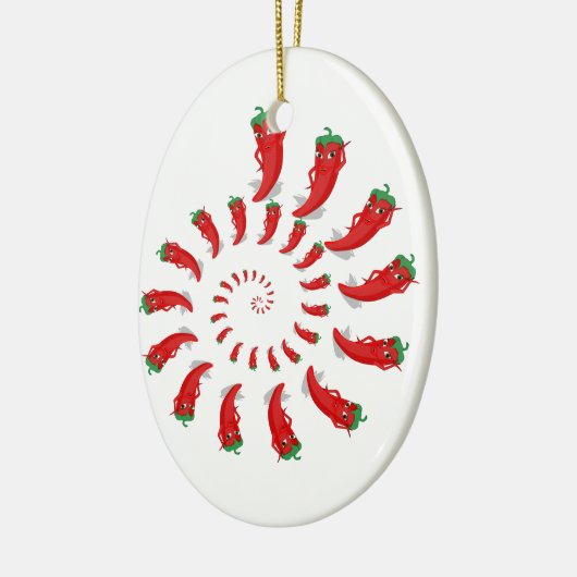 Red Pepper Diva Spiral Keramisch Ornament (Links)