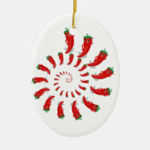 Red Pepper Diva Spiral Keramisch Ornament (Voorkant)