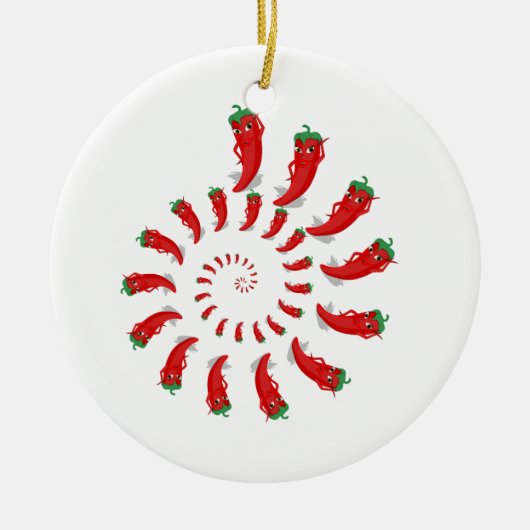 Red Pepper Diva Spiral Keramisch Ornament (Voorkant)
