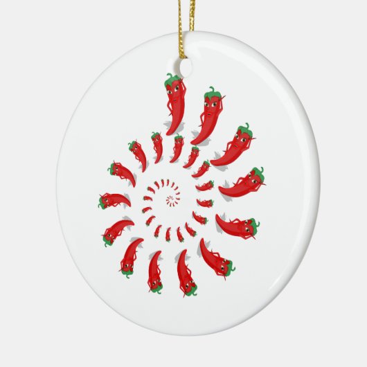 Red Pepper Diva Spiral Keramisch Ornament (Links)
