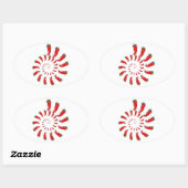 Red Pepper Diva Spiral Ovale Sticker (Vel)