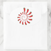 Red Pepper Diva Spiral Ovale Sticker (Tas)