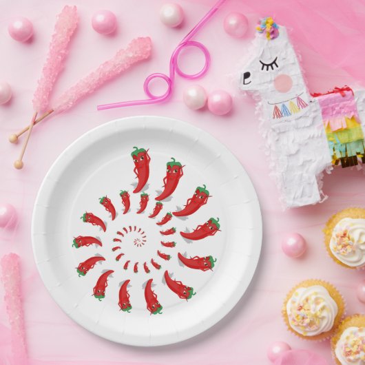 Red Pepper Diva Spiral Papieren Bordje (Feest)