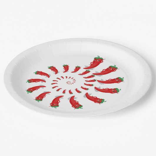 Red Pepper Diva Spiral Papieren Bordje (Gekanteld)