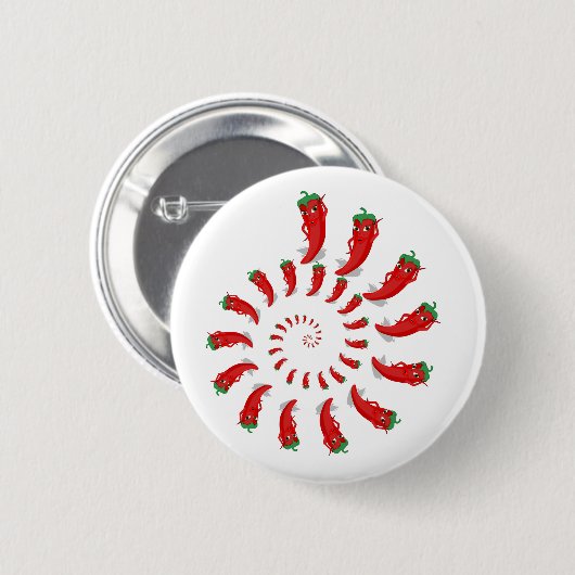 Red Pepper Diva Spiral Ronde Button 5,7 Cm (Voorkant /achterkant)
