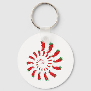 Red Pepper Diva Spiral Sleutelhanger