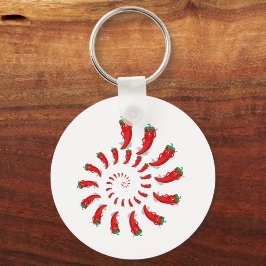 Red Pepper Diva Spiral Sleutelhanger (Voorkant)