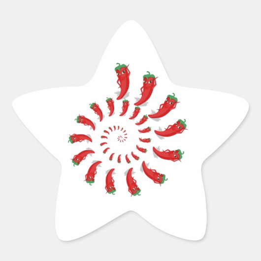 Red Pepper Diva Spiral Ster Sticker (Voorkant)