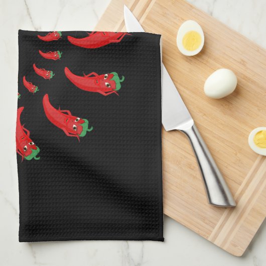 Red Pepper Diva Spiral Theedoek (Quarter Fold)