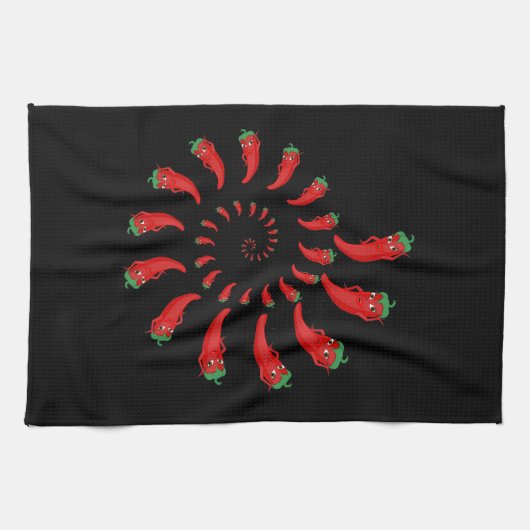 Red Pepper Diva Spiral Theedoek (Horizontaal)