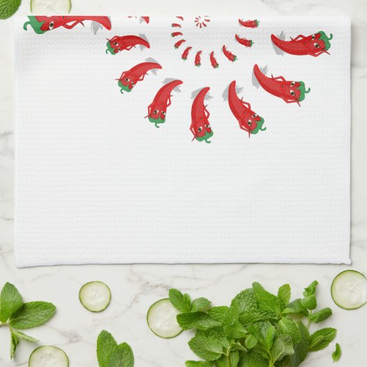 Red Pepper Diva Spiral Theedoek (Gevouwen)