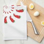 Red Pepper Diva Spiral Theedoek (Quarter Fold)