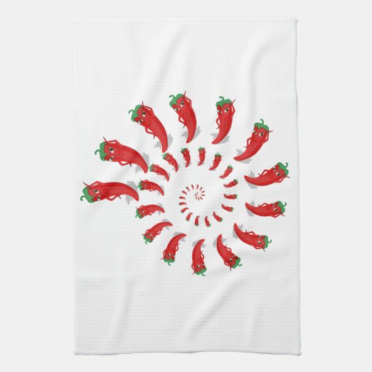 Red Pepper Diva Spiral Theedoek (Verticaal)