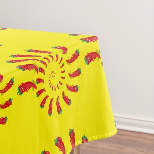 Red Pepper Diva Spiral Yellow Tafelkleed (Voorbeeld)