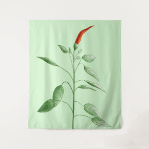 Red Pepper Gardener Chili Plant mam Botanisch Wandkleed