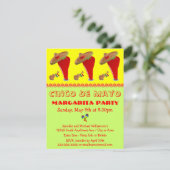 Red Pepper Sombrero Margarita Cinco de Mayo Party Kaart (Staand voorkant)