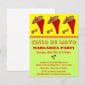 Red Pepper Sombrero Margarita Cinco de Mayo Party Kaart (Voorkant / Achterkant)