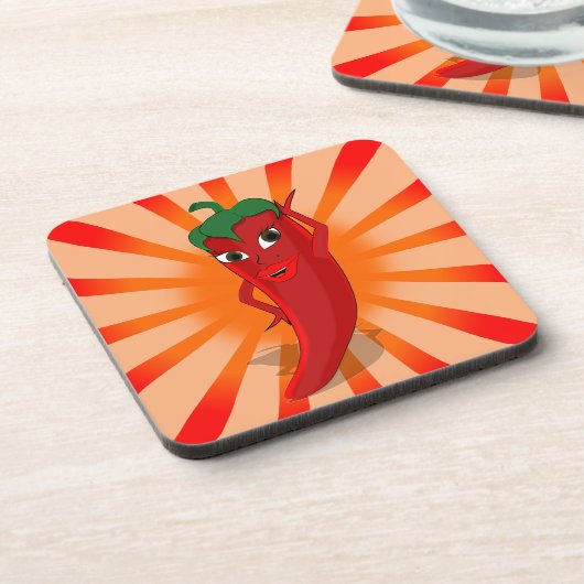 Red Pepper Superstar Bier Onderzetter (Linkerzijde)